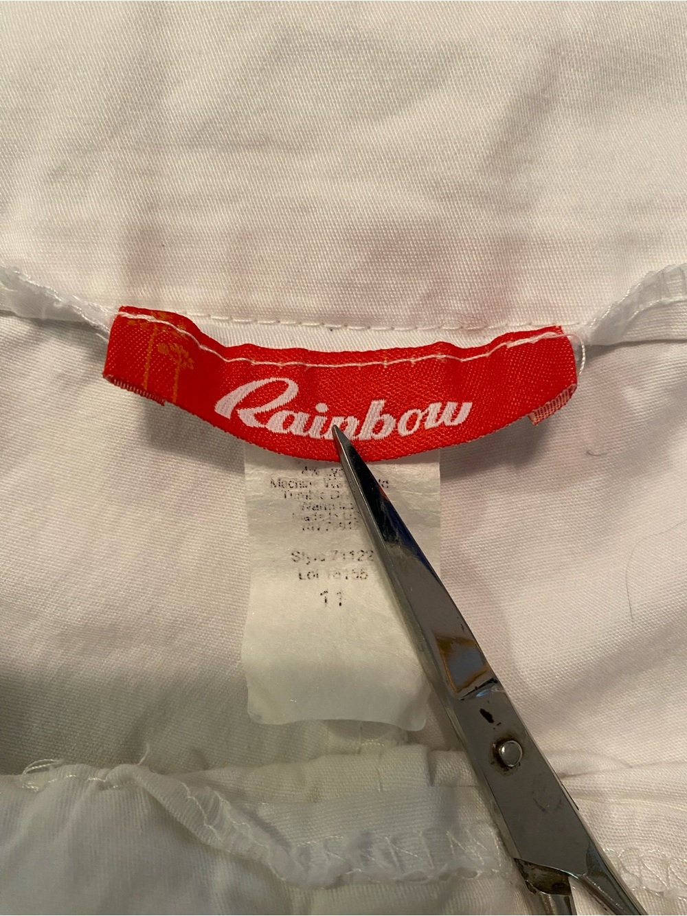 Rainbow White Capris Mid-Rise Cropped Pants Size 11 - Picture 2 of 6